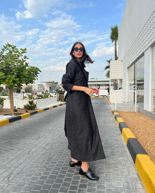 Leather dress and jacket