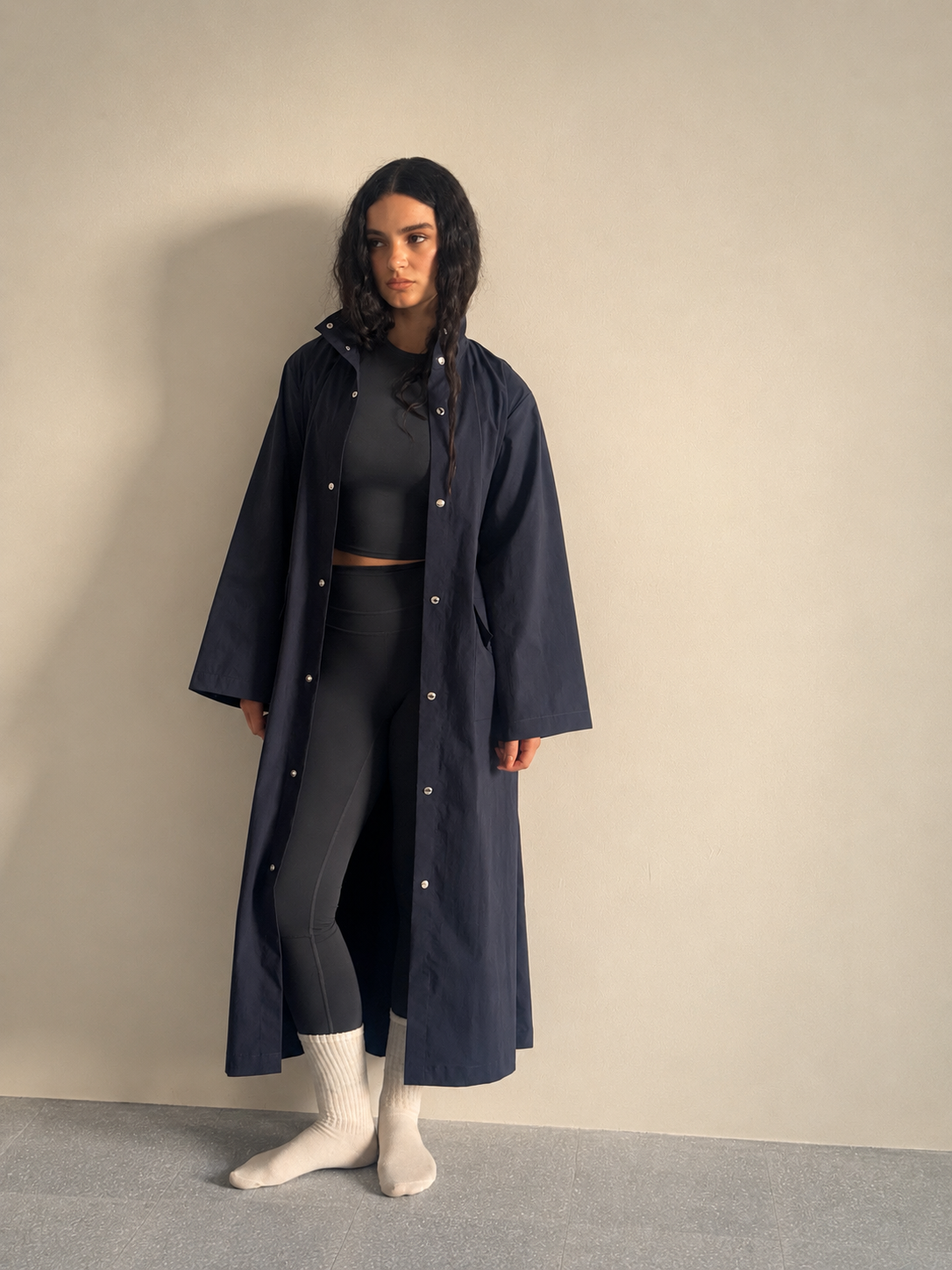 1 trench coat navy blue