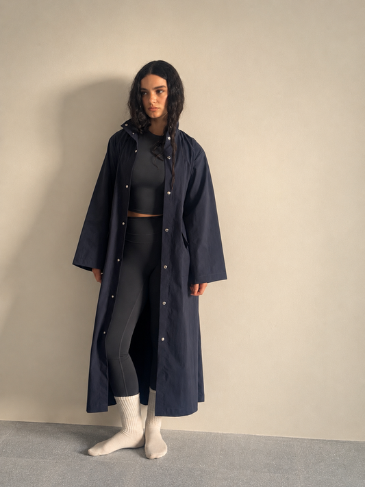 1 trench coat navy blue